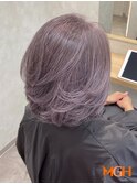 魅せるグレイヘア　グレージュ