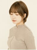 黒髪/グレーベージュ/レイヤーロング/前髪パーマ[新宿駅]