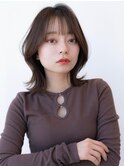 大人かわいい前髪セシルカットココアブラウンフリンジウェーブ