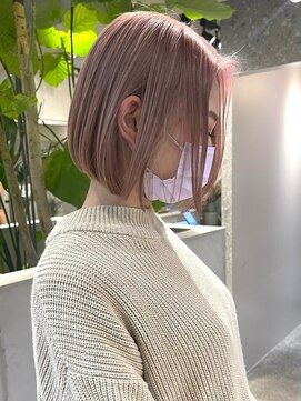 リムレスバイサンク 万代 新潟駅(LIMLESS by cinq) ダブルカラーピンクベージュピンクブラウンカラーレイヤーカット