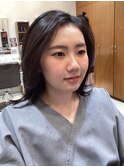 ミディアムレイヤースタイル