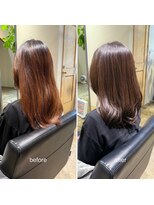ヘアサロン ピース(hair salon PIECE)&nbsp;艶カラー　グレージュ　ミディアムレイヤー