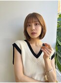 Say.ショートボブダークブラウンアッシュイメチェン前髪２０代