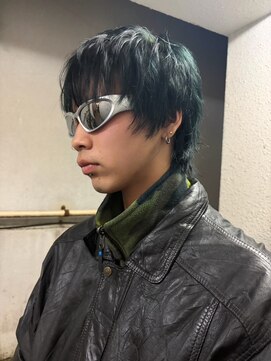 アース 高円寺店(HAIR & MAKE EARTH) モスグリーン×レイヤーショート