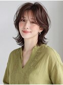 夏カラーブリーチなし垢抜けシャギーウルフ小顔レイヤーp浦和
