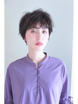 ヘアメイク シュシュ(Hair make chou chou) パーマショートアッシュブラウンネオウルフ30代40代