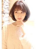 30代40代大人可愛いボブ　丸みが可愛いワンカールボブ