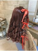 ライブヘアー 編み込みダウン