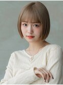 大人かわいい前髪セシルカットココアブラウンフリンジウェーブ