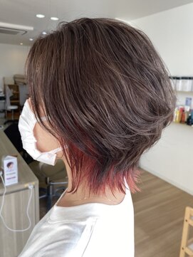 エス ハート オブ ヘアー 名東店(Heart of HAIR) 【ES 佐藤】 Summer Style #20 ウルフレイヤーピンク裾カラー