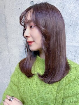 オーブ ヘアー フローラ 高知店(AUBE HAIR flora) 20代・30代_顔回りレイヤー_セミロングストレート