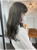 ブリーチなしダブルカラーでオリーブグレージュ