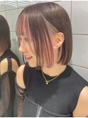 ダークアッシュ/ミディアムレイヤーカット［髪質改善/縮毛矯正］