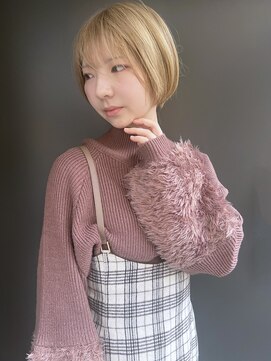 ラウンジ モリオ イケブクロ(Lounge MORIO Ikebukuro) 【morio池袋】大人可愛いハイトーンショートボブ♪