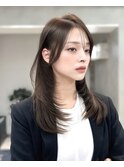 イメチェン前髪小顔こなれミディレイヤーロングハッシュカット