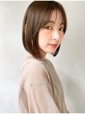 イヤリングカラー　ボブ　大人かわいい　フェザーバング