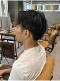刈り上げンズカット×しっかりウェーブスタイル