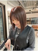 大人ショートボブ丸みショートカットマッシュショート前髪あり