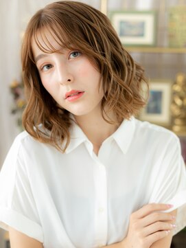 カバーヘア ブリス 戸田公園西口店(COVER HAIR bliss) ゆるふわエアリーミディ細めハイライトc7戸田公園20代30代40代