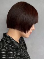 ビスクヘアデザイン(bisq hair design)&nbsp;ショートヘアー　ブラウンカラー　前髪カット　顔まわり　韓国風