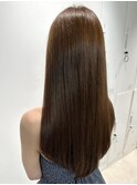 ロングヘアストレート髪質改善カラーブラウンベージュ渋谷