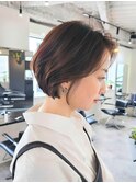 ショートレイヤー　ブラウンカラー