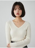 ワンカールボブルフ小顔くすみベージュレイヤー韓国黒髪ｓｋ14