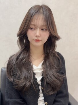 《韓国ヘア》透明感カラー×くびれ巻きヘア