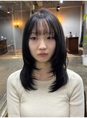顔まわり/レイヤー/ハッシュカット