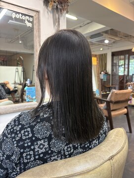 ポタム 東中野(potamu) ミディアムレイヤーにオリーブグレージュ