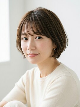 フープ 川越(hoop) 大人の丸みショート×ベージュ