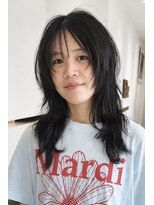 ビファインクーアヴェダ(Be fine coo AVEDA)&nbsp;パーマ活かし　シースルーバング　ロングレイヤーカット/