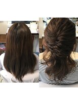 町上津役の美容室 ヘアセットビフォーアフター