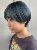 マッシュショート×ブルーグリーン
