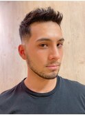 フェードカットツーブロックサイドパートビジネスショート1