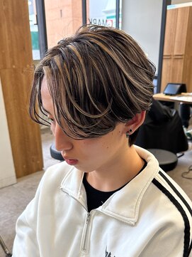 エルマーク 梅田中津(L-MARK) シースルーマッシュブリーチダブルカラーフェイスフレーミング