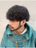 メンズマッシュ波巻きパーマツイストスパイラルパーマ刈り上げ