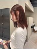 ブリーチなし暖色カラー赤みブラウン/中西