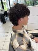 ウルフヘア×波巻きパーマ