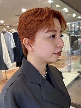 ノラ ヘアーサロン(NORA HAIR SALON) 【大久保】ケアブリーチオレンジカラー、ショートヘアスタイル