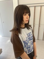 ローレンアオ(LOREN AO)&nbsp;デザインカラー/レイヤーカット/ウエットヘア/オリーブベージュ