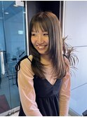 くびれヘア/アプリコットオレンジ/夏のヘアアレンジ/梅田