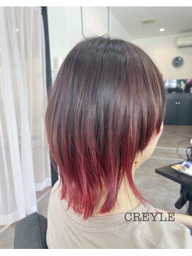 クレイル(CREYLE) マッシュウルフ×グラデーションピンク