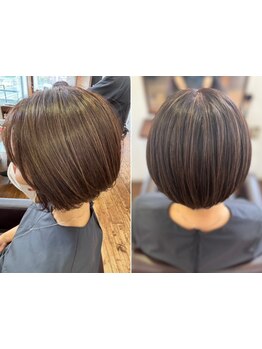 髪や頭皮にやさしいカラー剤を使用◎白髪を隠すだけでなく魅力を引き出すカラーを。