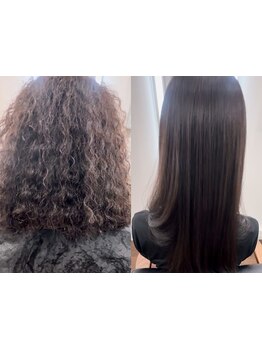 リピート率90％!!クセ毛を知り尽くした専門店ならではの低ダメージの仕上がりへ。【縮毛矯正/髪質改善】