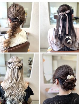 ゆるっと可愛いヘアセットも、崩れにくいから可愛いが続く!!大切な一日は、PUNOで最高の魔法をかける…♪