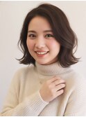 アイロンで出来る外ハネボブ×ココアブラウン