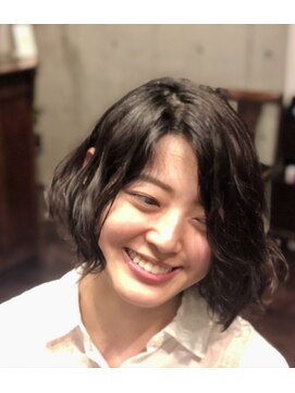 ヘアサロン ササヨシ(hair salon SASAYOSHI) ウェーブパーマ×前下がりボブ