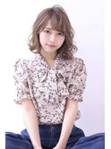 ことりベージュ毛先パーマ大人かわいい小顔フレンチボブ大人ボブ