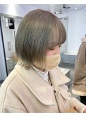 オリーブグレージュ/ダブルカラー/ケアブリーチ/髪質改善/原宿